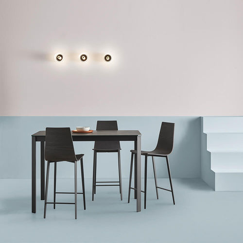 Contemporary bar chair - SALT  - MOBLIBERICA - indoor / wooden / metal base