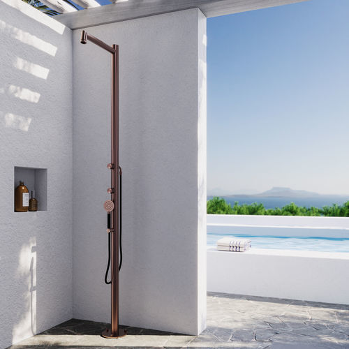 Commercial shower column - FLAMINGO F60.ME - Fontealta - stainless steel / on foot / contemporary