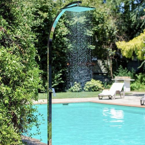 Stainless steel outdoor shower - ARKO : Q53.M - Fontealta - chrome-plated brass