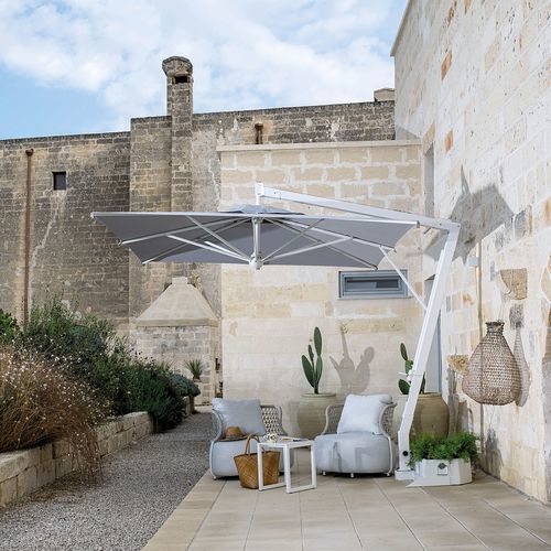Square parasol - Pompei Braccio - Scolaro - rectangular / side post / orientable