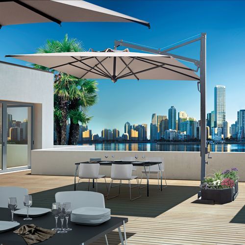Square parasol - Galileo Dark - Scolaro - rectangular / side post / orientable