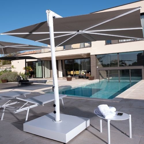 Square parasol - Alba Starwhite - Scolaro - side post / orientable / telescopic
