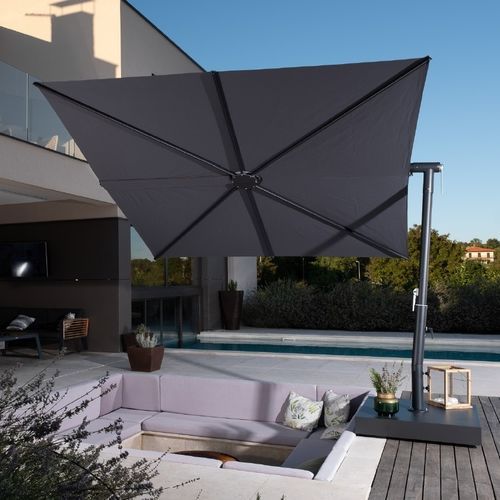Square parasol - Alba Dark - Scolaro - side post / orientable / tiltable mast
