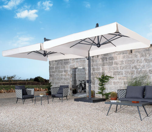 Square parasol - Alu Poker / Dark - Scolaro - side post / telescopic / acrylic fabric