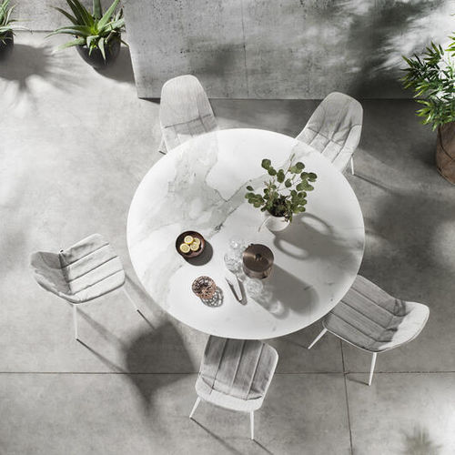 Contemporary chair - MARGUERITE - Ghekiere Industries - outdoor / indoor / leather