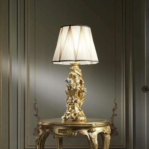 Table lamp - art. 2012 - VIMERCATI MEDA LUXURY CLASSIC FURNITURE - fabric / gold foil / Baroque style