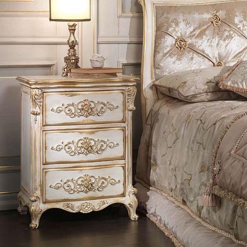 Louis XVI style bedside table - art. 2006/IMT - VIMERCATI MEDA LUXURY CLASSIC FURNITURE - wooden / rectangular / with drawer