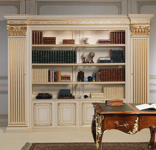 High bookcase - VIMERCATI MEDA LUXURY CLASSIC FURNITURE - classic / wooden / with storage compartment