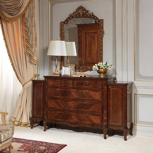 Classic chest of drawers - FRENCH 19TH CENTURY - VIMERCATI MEDA LUXURY CLASSIC FURNITURE - walnut / with drawer / with mirror