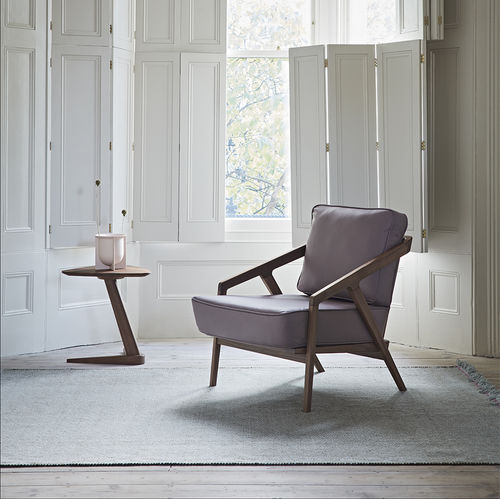 Contemporary armchair - KATAKANA - Dare Studio - leather / fabric / walnut