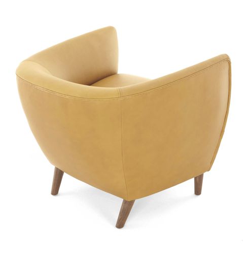 Contemporary armchair - BRONTE - Dare Studio - leather / fabric / yellow