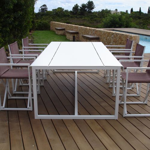 Contemporary dining table - WEST COAST - SACHI - Premium Outdoor Furniture - aluminum / rectangular / square