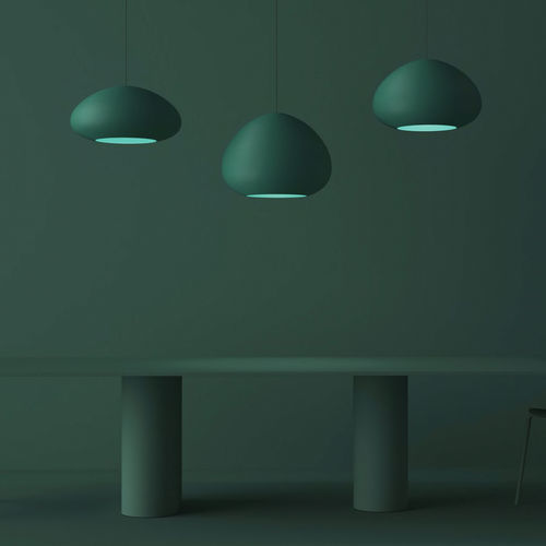 Contemporary ceiling light - MAR H340 - Faro Barcelona - curved / round / fiberglass