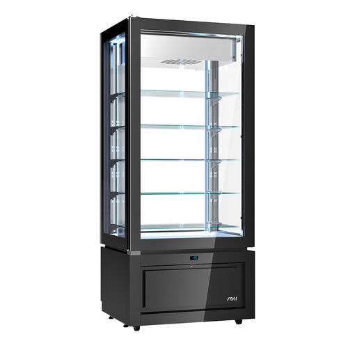 Upright refrigerated display case - LUXOR NEW STYLE - KD8ASX - Sagi - for shop / black / with door