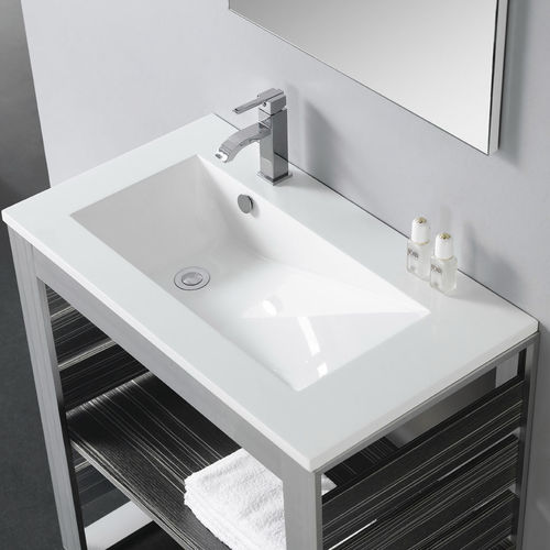 Built-in washbasin - TECNO , TECNO PIZARRA - Bath Collection S.L. - resin / with adjustable mirror / rectangular