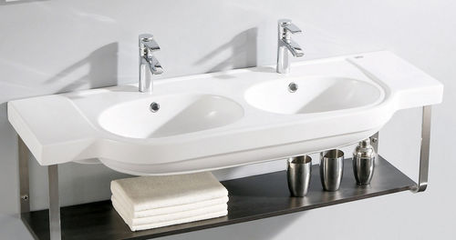 Wall-mounted washbasin - HANNOVER 130 - Bath Collection S.L. - porcelain / double / oval