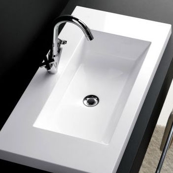Built-in washbasin - COLLOTO - Bath Collection S.L. - resin / with counter / rectangular