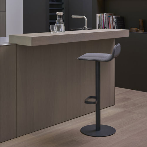 Contemporary bar stool - DAVE - MOREE - fabric / powder-coated steel base / central base