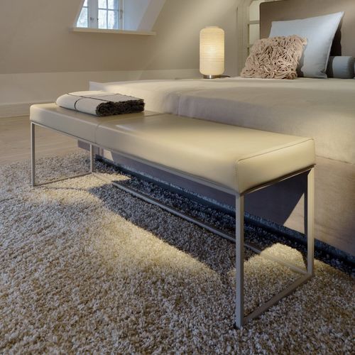 Contemporary bed bench - Squat  - YOMEI - leather / stainless steel / home