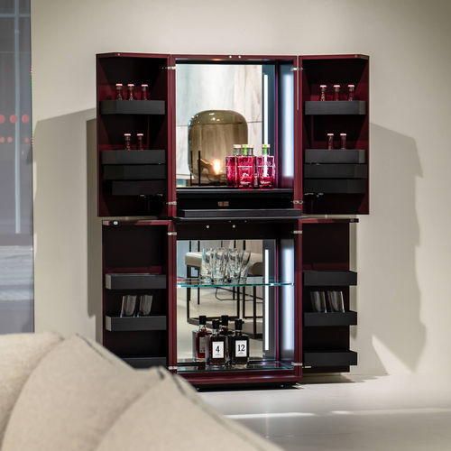 Commercial bar cabinet - magic cube l - YOMEI - contemporary / oak / glass