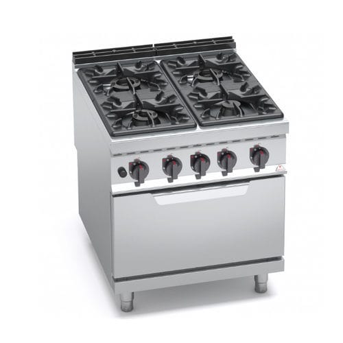 Gas range cooker - G9F4+FG - Berto's S.p.A. - 4 burner / 1 oven / manuel clean