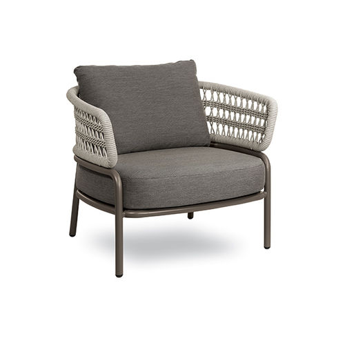 Contemporary armchair - Bled - Contral - water-repellent fabric / aluminum / rope