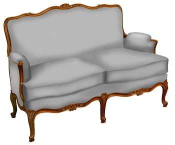 Louis XIV sofa - DELAROUX  - gray / wooden / 2-person