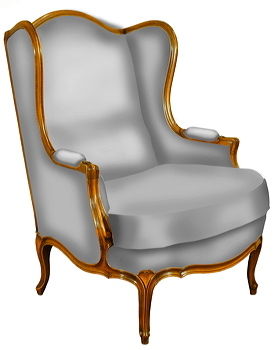 Louis XV style armchair - DELAROUX  - polyurethane / wing / bergere