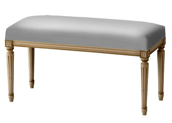 Louis XVI style upholstered bench - DELAROUX  - wooden base / gray