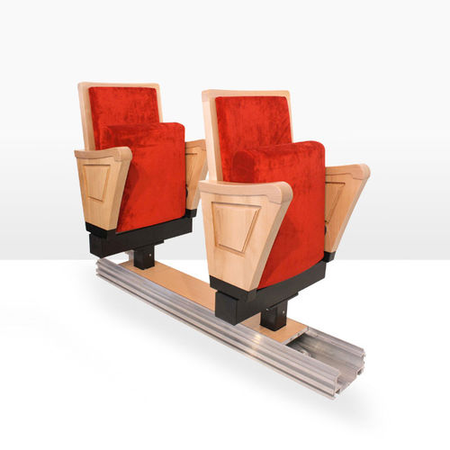 Traditional auditorium seating - CLASSIC RAIL - ASCÉNDER - fabric ...