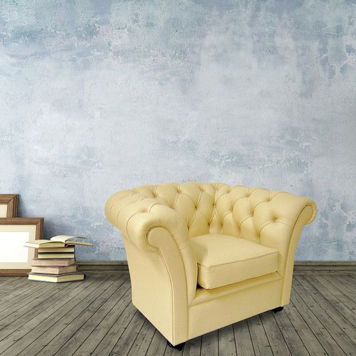 Chesterfield armchair - Rochester  - Kingsgate Furniture ltd - leather / solid wood / with removable cushion