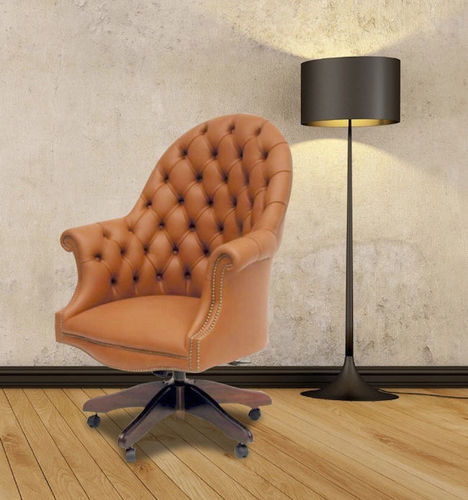 Traditional executive chair - Executive  - Kingsgate Furniture ltd - leather / solid wood / high-back