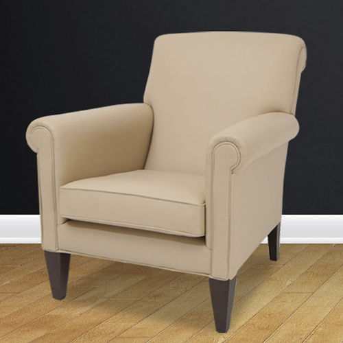 Traditional club chair - Edward  - Kingsgate Furniture ltd - leather / solid wood / with removable cushion