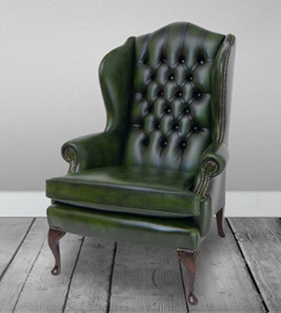 Traditional armchair - Queen Anne - Kingsgate Furniture ltd - fabric / leather / solid wood