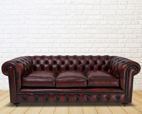 Chesterfield sofa - Mulberry  - Kingsgate Furniture ltd - leather / with armrests / handmade