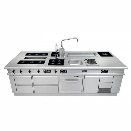 Contemporary kitchen - PREMIUM - MENU SYSTEM AG - steel / modular / handleless