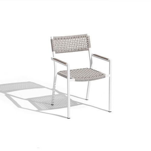Contemporary dining chair - RANCHO - LES JARDINS - outdoor / aluminum / rope