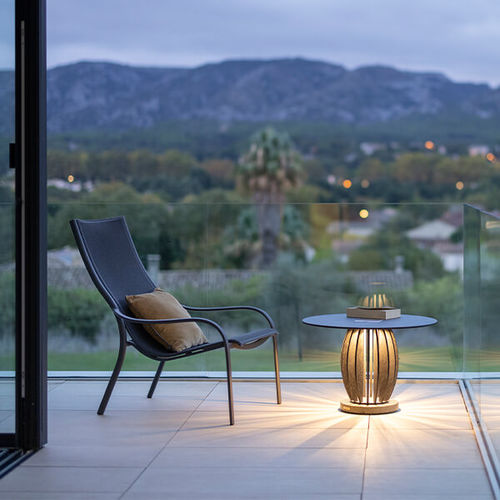 Contemporary coffee table - PASTEK - LES JARDINS - frosted glass / HPL / granite