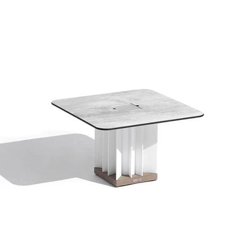 Contemporary coffee table - TECKALU - LES JARDINS - frosted glass / HPL / waxed concrete