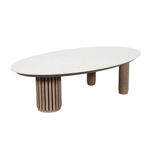 Garden coffee table - CHESTER - LES JARDINS - contemporary / ceramic / teak base