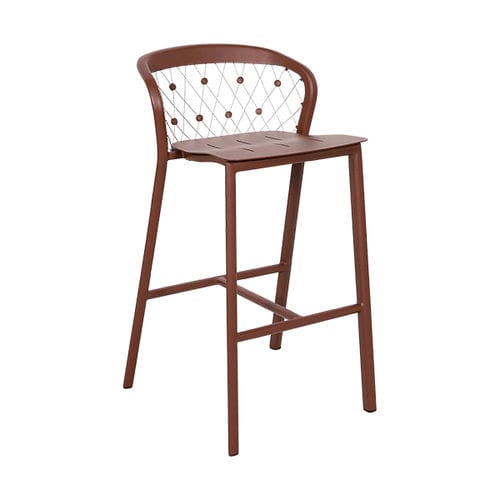 Contemporary bar chair - CHESTER - LES JARDINS - garden / aluminum / aluminum base