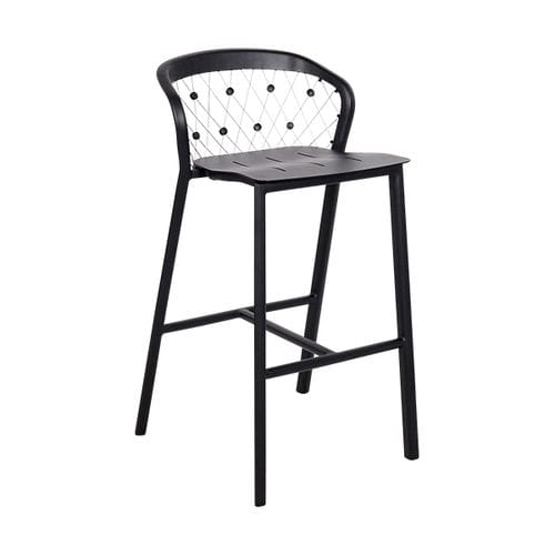 Contemporary bar chair - CHESTER - LES JARDINS - garden / aluminum / aluminum base