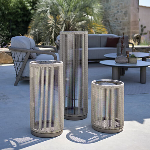Floor lamp - TECK065 - LES JARDINS - aluminum / rope / contemporary