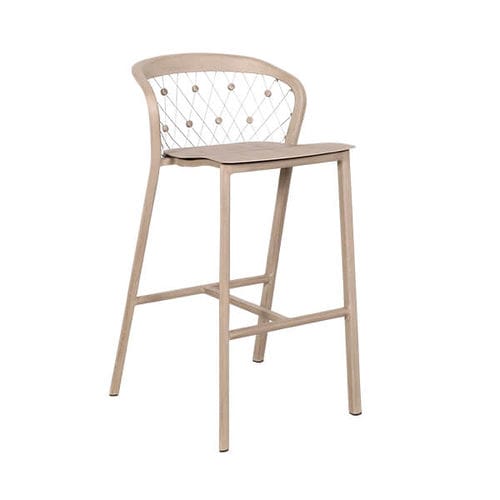Contemporary stool - TAB5515 - LES JARDINS - aluminum / aluminum base / with footrest