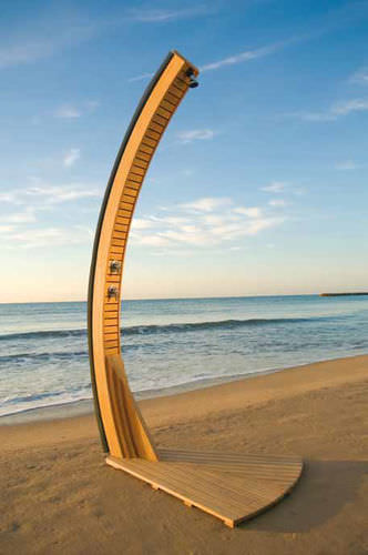 Solar garden shower - ODALO  - LES JARDINS - teak