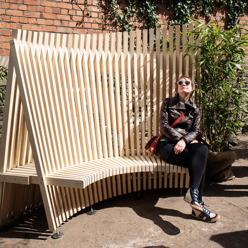 Design public bench - BEDMINSTER BRISTOL - Accsys Technologies - wooden / with backrest / without armrests
