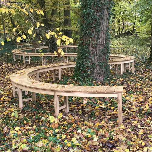 Wooden tree guard - PARKBENCH PAULINE - Accsys Technologies - with integrated public bench