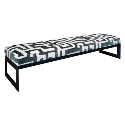 Contemporary upholstered bench - Milos - PH Collection - fabric / steel base / metal