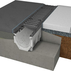 Drainage channel with grating - FILCOTEN PRO - Elkington Gatic  - galvanised steel grate / cast iron grate / stainless steel grate
