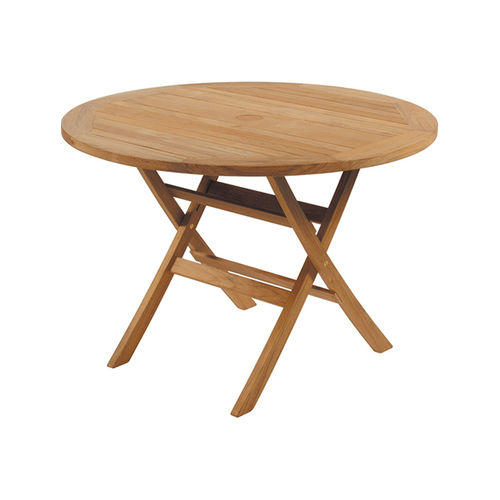 Traditional dining table - Ascot 110 - Barlow Tyrie - teak / teak base / round